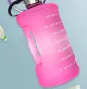 Su Şişesi Spor Motive Edici Zaman Işaretleyici Açık Sızdırmaz BPA Ücretsiz 73oz Kullanımlık Şişeler kolu ile 3 Renkler FY5204 0315