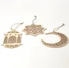 Ramadan Träinredning Eid Mubarak Muslim Ramadan Moon Star Plate Hollow Pendant Islamic Festival Event Party Favor Sn1931