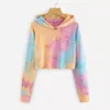 JAutumn 2021 Harajuku Sweatshirt Hoodies Women Streetwear Tie Dye Crop Top Hoodie Korean Style Woman Clothes Moletom F