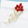 Wulibaby lyx emaljbroscher för kvinnor som lyser kubik zirkoniumkvalitet blommor party brosch stift valentins dag gåvor