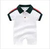 2022 Baby Boys Girls Rompers Summer Toddler Short Sleeve Jumpsuits Cotton Infant Turn-Down Collar Onesies Kids Clothes