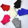 Barn Vinterhandskar Solid Candy Color Boy Girl Acrylic Glove Kid Warm Knitted Finger Stretch Mitten Student Utomhushandske Gift