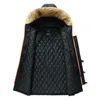 hiexhse冬のジャケットメンズパーカコートブランドパッドでパディングされた人工毛の中程度の厚いパーカースノージャケットコート暖かい服201210
