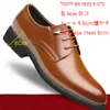 Verhoog groter 6 cm Mannen jurk schoenen formeel verhoogd Oxfords Big Size Man Party Shoes mannelijke trouwschoenen vier seizoenen