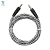 Durable Aux Cable 3.5mm Jack Nylon flätad ljudkabel Man till Male Aux Cord för iPhone Samsung för högtalare Partihandel 50st / Lot
