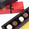 ファッションチョコレート紙箱ブラックレッドパーティーチョコレートギフトバレンタインデークリスマスの誕生日用品のための包装箱
