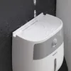 Vattentät toalettpappershållare Badrumsrullpappersdispenser Pappershanddukar Lagringsarrangör med låda toalettvävnadslåda T200425