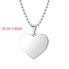 Titanium Steel Peach Heart Pendant Necklace Fashion Solid Color Blank Necklaces Creative Holiday Gift With Chain