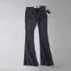 Nuovo bagliore nero blu a vita alta per le donne Denim Skinny Womans Jeans a gamba larga da donna Pantaloni da donna 210203