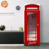 Diseño de patrón de Londres Autoadhesivo Vinilo Frigorífico Etiqueta de la puerta Cubierta mural grande para refrigerador Muebles de cocina Decoración 210310