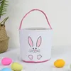 120pcs Kids Easter Rabbit Basket Bunny Bag Canvas Tote Party Candy Easter Egg Baskets Presentförvaring Väskor Handväska vid havet dap440