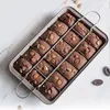 Non-stick Brownie Bakvormen Pan Koolstofstaal Bakvormen 18 Holte Bakgereedschap Eenvoudige Reiniging Vierkant Rooster Chocolade Cakevorm Dessert Moederdag Cadeau ZL0625