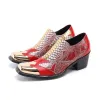 Height Men Red erhöhen Mode High Heel Oxfords echte Lederkleid Metall Zehen Party formelle Männer Bogue Schuhe Schuh Schuh