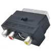 Scart Adapter AV Block до 3 RCA Phono Composite S-Video с выключателем входа / выключения для телевизора DVD VCR