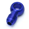 PQY - ALUMINUM BLUE 044 Fuel Pump AN6 to 12.5MM Outlet Banjo Adapter Fitting + Cap PQY-FK045BL+FK047