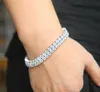 Bracciale da tennis da uomo con taglio quadrato rotondo Zirconia Triple Lock Gioielli hip-hop Cubic Luxury Crystal Cz Men Fashion Charm