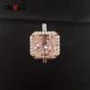 OEVAS 100% 925 plata esterlina brillante 10 * 11 mm rosa anillos de boda de diamantes de alto carbono para mujeres fiesta joyería fina al por mayor J0112