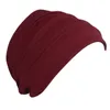 Berretto/berretti con teschio Berretto da notte in cotone unisex Berretto contro il cancro Turbante musulmano Cappello chemio per perdita di capelli pieghettato 62KE1