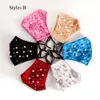 New Fashion Designer Rhinestone Pearls Face Mask Winter Warm Velvet Mouth Cover Dust Haze Anti-Pollution Facemasks CCA2596