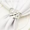 Heart-shaped Wedding Napkin Ring Metal Silver Color Napkin Buckle Valentines Day Wedding Dinner Parties Table Decor Napkin Holder