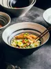 Japanische Ramen Große Haushalts- und Tellergeschirrset Keramik Ajisen Rindfleisch Nudelsuppenschüssel 201214