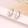 Boucles d'oreilles créoles en argent sterling 925 avec petite baguette pour femme Bijoux fantaisie