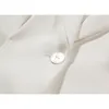 [EAM] Femmes Blanc Noeud Split Joint Irrégulier Blazer Nouveau Revers À Manches Longues Coupe Ample Veste Mode Printemps Automne 1X343 201114