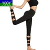YOOY Mujeres Yoga Pantalones Deporte Leggings Fitness Cruz Alta Cintura Ballet Danza Apretado Vendaje Yoga Recortada Pantalones Bailarina Ropa Deportiva 201202