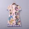 European and American Women's Clothing 2021 the New Spring Short Sleeve Nail Bead Starfish Printing Fashionable Dress