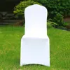 50 100pcs Universal Cheap Hotel White Silla Office Office Lycra Spandex Covers Weddings Fiest Dining Event Decor T200601 195O