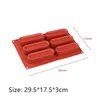 6 furos faixa longa molde de silicone mousse moldes de bolo de chocolate molde de sabão biscoito biscoito cozimento de cozimento cozinha acessórios de bakeware t200703