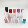 Conteneurs de boîte en plastique de brillant à lèvres vide rose noir argent tube de brillant à lèvres Mini bouteille fendue de brillant à lèvres