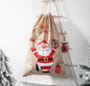 NIEUWE 59 * 38 CM Kerstcadeau tas met Santa Claus Sack katoen milieubescherming bundel mond canvas tas kersttas groothandel