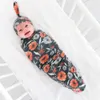 15674 Kwiaty Baby Muzylin Swaddle Wrap Kocowe Okładki Koc Nurdery Pościel Ręcznik Baby Niemowlę owinięte tkaniny z kapeluszem