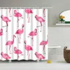 Flamingo Animal Dog Hippo Cat Polyester Rideau Rose Rideau de haute qualité Rideaux lavables pour la salle de bain Décoration150 * 180 T200711