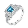 Fashion Vintage 925 Solid Sterling Silver Sapphire Gemstone Birthstone Matrimonio Anello di fidanzamento Gioielli da donna Regali Whole7767633