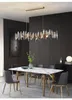Wave design modern crystal light lamp chandelier for dining room luxury smoky gray cristal lamps brief kitchen island hang
