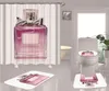 Bottle Print Shower Curtains Sets High-grade Four-piece Must Set Bathroom Anti-peeping Non-slip Deodorant Bath Toilet Mats