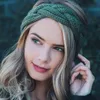 عقال محبوك Headwrap hairbands الديكور النساء أزياء الكروشيه الاكريليك headbands الشتاء الدافئة الفتيات الشعر التبعي WQ28-WLL