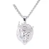 Colliers pendants Otoky Mens Full Iced Out Rhinestone Lion Tag Cubain Chaîne Hip Hop Collier Jan24223