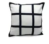 9 Panelkudde Skal Blank Sublimation Pillow Case Black Grid Woven Polyester Värmeöverföring Kudde Skyddskålar 40 * 40cm SN1736