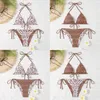 Het reversibel badkläder leopard bikini set två stycken baddräkt tryck baddräkt sexig för semester baddräkter sexiga pad taggar