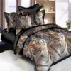Conjuntos de cama 3D Lion Panda Impresso 3 pcs Bedclothes Fronclothes Quilt Duvet Duvet Capa Queen Size COLEBER CONFILIZADOS Têxteis 201021