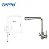 Robinets de cuisine GAPPO avec robinets d'eau filtrée robinet de cuisine en acier inoxydable eau potable évier mélangeur cascade robinets griferia T200810