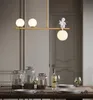 Современная светодиодная люстра в гостиной золотой стеклянный шар висит подвесные светильники для домашней спальни кухня освещение светильника