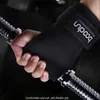 1 Paar Koeienhuid Gym Handschoenen Grips Anti-Slip Gewicht Lifting Grip Pads Workout CrossFit Fitnesshandschoenen Palmbescherming Gym Apparatuur Q0108