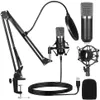 Microphone PC multimédia en continu, kit de microphone à condensateur avec filtre de montage anti-vibration pour bras de carte son, pour l'enregistrement de jeu Skype Youtuber