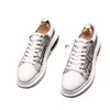 Sommerstil 2104 European Leichte, atmungsaktive gedruckte Schuhe Low Top Schnürmänner weiße Wohnungen Casual Sports Walkers Turnschuhe