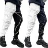 Spring Autumn cargo pants men fashion Hip Hop cool High street joggers nighttime reflective trousers casual Men's Sweatpants