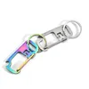 Stainless Steel Bottle Opener Keychain Pendant Corkscrew Portable Multifunctional Ruler Outer Hexagon Key Ring Household Tools